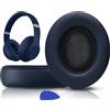 SoloWIT® Cuscinetti Auricolari Di Ricambio per Beats Studio 2 e Studio 3 Wired/Wireless Cuffia con morbida pelle proteina/memory foam/nastro adesivo forte - Blu Navy