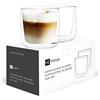 HEYNNA® Tazze Cappuccino in Vetro - 2 Tazze da Colazione e Caffè a Doppia Parete da 250 ml - Tazze Grandi in Vetro Borosilicato - Set Tazze da Cappuccino Lavabili in Lavastoviglie