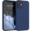 kwmobile Cover per Apple iPhone 12 mini Custodia - Back Case per Smartphone in Silicone TPU - Protezione Gommata - blu marino