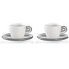 SET 6 TAZZINE CAFFE' C/PIATTINO LOVE Guzzini, col. Rosso trasparente