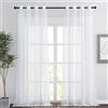 PONY DANCE Tende Soggiorno Moderne Tende Bianche Tende Balcone Trasparenti Voile Tenda Trasparente con Occhielli per Interni 2 Pezzi 140x245 CM