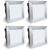 SSC-LUXon Piko-LQ Confezione di 4 lampade a LED, per esterni, dispositivo da incasso a parete rettangolare,luce bianca calda, 230 V, IP65 e 3,5 W, 135 x 135 mm