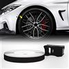 4R Quattroerre.it 10341 Wheel Trim Strisce Adesive Rifrangenti con Applicatore per Cerchi Auto, Nero, 7 mm x 6 mt