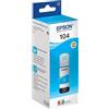 Epson FLACONE INCHIOSTRO PIGMENTATO ORIGINALE EPSON 104 C13T00P240 T104CY CIANO ECOTANK ET-2710 70ML