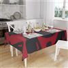 Bonamaison, Antimuffa, Antimacchia, Asciugatura rapida, Impermeabile, Lavabile in lavatrice, 100% Poliestere, Tovaglia Moderno, rosso nero, 140 x 160 Cm - Progettato e Prodotto in