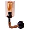 Homemania Evn5046 Lampada A Parete Glass Rope Per Soggiorno, Cucina, Camera, Ufficio Applique, Luce, Nero, Marrone, in Metallo, Corda, Vetro, 10x20x25 cm
