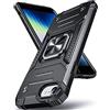 DASFOND Cover Compatibile con iPhone SE 2022/SE 2020/7/8/6/6S,Grado Militare Test di Caduta da 15 Piedi,Cavalletto Rotante a 360 ° Piastra Metallica Magnetica per Supporto da Auto, Nero