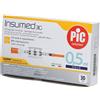 Pic Solution SIRINGA PER INSULINA PIC INSUMED 0,5 ML 100 UI AGO GAUGE 31 LUNGHEZZA 8 MM SENZA SPAZIO MORTO 3 SACCHETTI DA 10 PEZZI