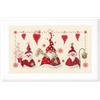 VERVACO Kit Punto Croce Contato Babbo Natale ALLEGRI Decorativi per Pareti ca. 29 x 17 cm Set Fai da Te Creativo Adulti Ricamo Casa Decor Arte da Parete Kit per Hobby Cross Stitch