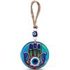 MYSTIC JEWELS - Hamsa della mano di Fatima in vetro con occhio turco per buona fortuna in casa (Modello 2)
