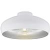 Eglo Mogano Lampada da soffitto industriale a 1 luce, vintage, in acciaio, lampada da soggiorno in bianco, argento, lampada da cucina, lampada da corridoio a soffitto con attacco E27