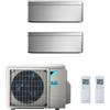 DAIKIN CONDIZIONATORE DAIKIN STYLISH NEW TOTAL SILVER DUAL SPLIT 7000+12000 BTU INVERTER R32 2MXM50M A+++/A++ WIFI