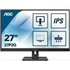 AOC AOC 27P2Q - Monitor a LED - 27 - 1920 x 1080 Full HD (1080p) @ 75 Hz - IPS - 250 cd/m² - 1000:1 - 4 ms - HDMI, DVI, DisplayPort, VGA - altoparlanti - nero 27P2Q