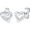 DIAMORE Elli DIAMONDS Orecchini Donne Motivo Cuore Elegante con Diamante (0,06 ct.) in Argento Sterling 925