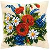 VERVACO Kit Cuscino Punto Croce Fiori di Campo Set Ricamo Principianti Cuscini Gobelin Decorativi ca. 40 x 40 cm Accessori per Lavoretti Creativi DIY Casa Decor Hobby Adulti Cross Stitch