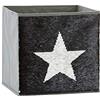 LOVE !T STORE !T LOVE IT STORE IT Cubo Portaoggetti Senza Coperchio - Paillettes Reversibili - Pieghevole - Per Cameretta Bambini - Compatibile Kallax - 32x32x32 cm - Grigio con Disegno Stella