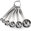 U-Taste Set di 6 Cucchiai Dosatori: U-Taste Set di misurini in acciaio inossidabile 18/8 (1/8 tsp, 1/4 tsp, 1/2 tsp, 1 tsp, 1/2 tbsp & 1 tbsp) per ingredienti secchi e liquidi