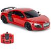CMJ RC Cars AUDI R8 GT, auto telecomandata con licenza ufficiale con luci di lavoro, auto radiocomandata per ragazzi e ragazze Giocattoli scala 1:24, 2,4 Ghz Gareggia insieme a più di 10 auto (rosso)