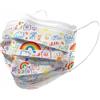 GIMA Gisafe mascherina chirurgica filtrante 98% 3 veli tipo iir con elastici - pediatrica - cartoon - flowpack - conf. 10 pz.