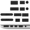 kwmobile 12x tappini Compatibile con Apple MacBook PRO 13 15 Retina/Air 11 13 (da metà 2011 - metà 2016) - Protezione Antipolvere in Silicone per Porte e ingressi - Gommini in Nero
