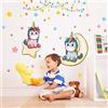 Beanlieve 2 Pack Adesivi Murali Unicorno - Stickers Muro Unicorno