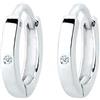 DIAMORE Elli diamonds Orecchini Donne Creola Basic con diamante (0,01 Ct.) In Argento Sterling 925