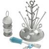 Béaba Cofanetto Nascita, Scolabiberon ad Albero di Notevole Capacità, Contenitore Dosatore di Latte Impilabile, Scovolino Biberon in Silicone, Bavaglino Neonato 100% Cotone, Motivo Tropicale