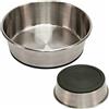 Kerbl Pet Ciotola in acciaio inox, rotonda, argento/nero, Ø22x6,8 cm, 1600 ml, acciaio inox, antiscivolo