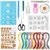 Hyber&Cara Quilling Kit Composto, 19 pcs Strumenti Quilling Set con 54 Colore 900 Strisce di Carta e Stampo