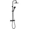 Wirquin 60722893 - Colonna doccia con miscelatore termostatico Black Roma Comfort a 5 getti, nero
