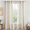 MRTREES 2 Pezzi Tende Camera da Letto a Strisce Semi Trasparente per Cameretta Bambini Tenda Leggera con Occhiello Leggera Elegante per Interni Soggiorno Finestra Moderna Bianco+Beige 140x260 CM