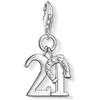 Thomas Sabo Charm Club Ciondolo da Donna, Argento 925, Numero Portafortuna 21 Con Ferro di Cavallo, 21 Horse Shoe Charm Pendant