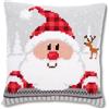 VERVACO Kit Cuscino Punto Croce Babbo Natale Set Ricamo Principianti Cuscini Gobelin Decorativi ca. 40 x 40 cm Accessori per Lavoretti Creativi DIY Casa Decor Hobby Adulti Cross Stitch