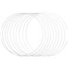 Rayher 25215102 Anelli in Metallo Bianchi, 10 Pezzi, 20 cm ø, Spessore circa 3 mm, Cerchi Metallici per Hobbistica, Acchiappasogni, Decorazioni in Macramè e Ghirlande