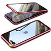 MOSSTAR Cover Apple iPhone SE 2020 / iPhone 8/7, Custodia 360 Gradi Full Body Trasparente Vetro Temperato+Metal Bumper con Adsorbimento Magnetico,Rugged Armor per iPhone SE 2020/iPhone 7/8 Case,Rosso