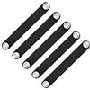 POFET 5 maniglie nordico per armadio, in morbida pelle PU, maniglie per porte per armadietti, cassetti, mobili (26 x 170 mm), colore nero