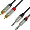 Adam Hall Cables 4 STAR TPC 0150 - Cavo audio REAN 2 x RCA maschio a 2 x jack mono da 6,3 mm 1,5 m