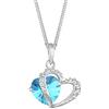 Elli Collana con Pendente a Cuore da Donna, in Argento 925, Blu, Misura 45