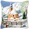 VERVACO Kit Cuscino Punto Croce Chiesa nella Neve Set Ricamo Principianti Cuscini Gobelin Decorativi ca. 40 x 40 cm Accessori per Lavoretti Creativi DIY Casa Decor Hobby Adulti Cross Stitch