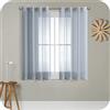 MRTREES Tende Finestre Voile Semi Trasparenti Grigio Chiaro 2 Pezzi con Occhielli 140x137 CM Tenda a Panello Tende Corte Leggere per Camera da Letto Cucina e Interni Moderne