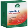 ESI Ferrolin C integratore con Ferro, Vitamina C e Acido Folico 30 stick orosolubili