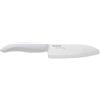 Kyocera Coltello Kyocera in ceramica, coltello Santoku, lama 14 cm, lama in ceramica zirconia, levigata a mano, estremamente affilata, lavabile in lavastoviglie, manico bianco, FK-140 WH-WH