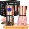 PJCKitchen Set Premium Macinasale e Macinapepe con Supporto in Bambù - 170 g, Acciaio Inossidabile Rame - Macina Manuale Ricaricabile e Regolabile - di PJC-Kitchen