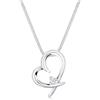 DIAMORE Elli diamonds Collana Donne Ciondolo Cuore Semplice con diamante (0,03 Ct.) In Argento Sterling 925