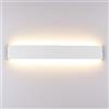 Klighten Lampada da Parete LED Interno 20W, 60cm Applique da Parete Alluminio Moderne, Lampada Muro per Soggiorno, Camera da Letto, Scala, Bagno, 1990 Lumen, Bianco Caldo 3000K, Bianco
