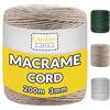 Creative Deco Corda Macrame 9mm x 50m Filo Cotone Bianco