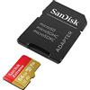 SanDisk Extreme 64 GB microSDXC Memory Card + SD Adapter with A2 App Performance + Rescue Pro Deluxe, Up to 160 MB/s, Class 10, UHS-I, U3, V30, Red/Gold
