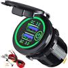 GemCoo QC3.0 Presa Doppio USB per Auto con Interruttore Touch 12V / 24V 36W 2 Porte Caricabatteria Impermeabile LED Indicazione (Verde)