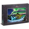 Ulmer Puzzleschmiede - Puzzle Kirkjufell - puzzle 1000 pezzi - Aurora boreale sopra il famoso monte Kirkjufell in Islanda