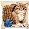 VERVACO Kit Cuscino Punto Croce Gatto Set Ricamo Principianti Cuscini Gobelin Decorativi ca. 40 x 40 cm Accessori per Lavoretti Creativi DIY Casa Decor Hobby Adulti Cross Stitch